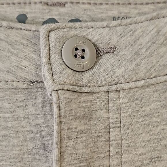 Lee Women Regular Fit High Rise Straight Crop Knit Pants Heather Gray Stretch 14 - Picture 5 of 12